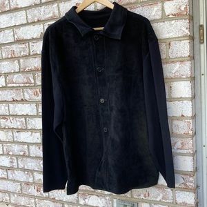 Mens black real suede front with silk body